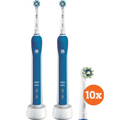 Oral-B PRO 2 2000N Duo Pack + Oral-B Cross Action opzetborstels (10 stuks)