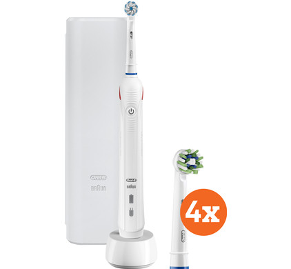 Oral-B PRO 2 2500 wit + Cross Action opzetborstels (4 stuks)